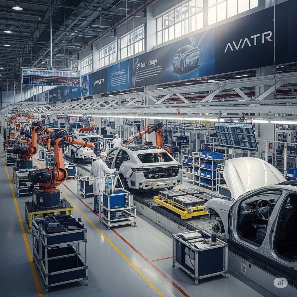 Avatr factory robot assembling EV with Huawei tech